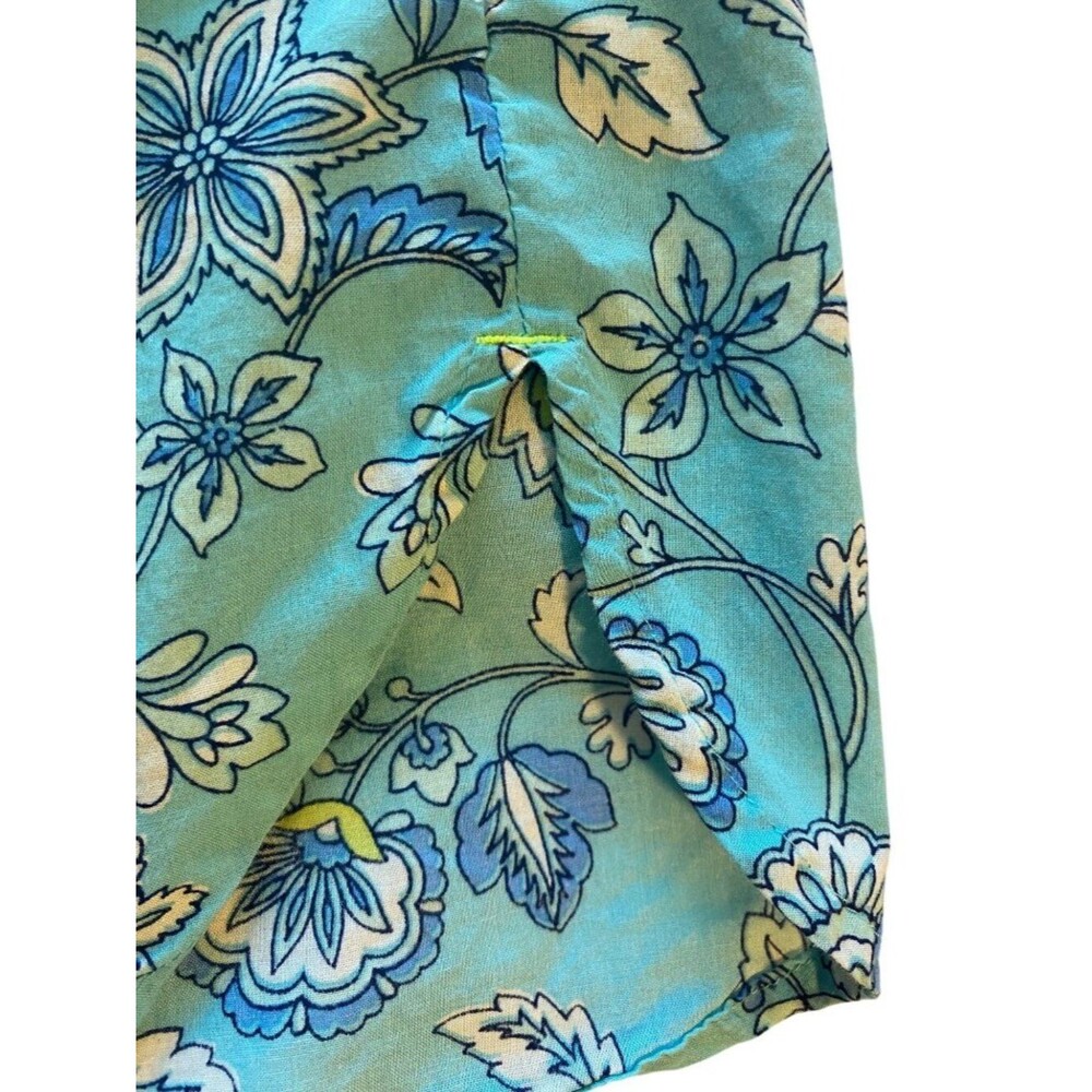Talbots Blouse XL Blue Floral Button Up Shirt Long Sleeve Cottagecore Bohemian - Picture 8 of 9